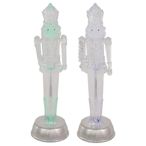 LED Lighted and Musical Nutcracker Christmas Figurines - 12.5" - Set of 2