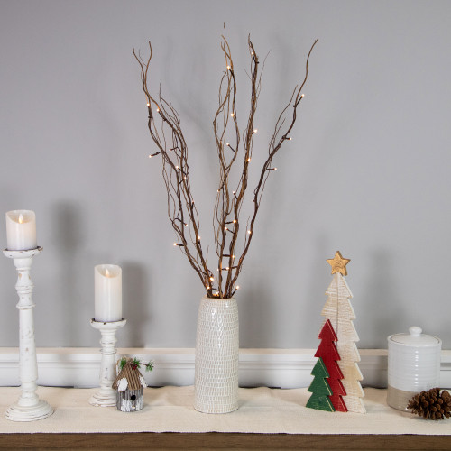 39" LED Lighted Natural Branch Bundle Christmas Decoration - Warm White Lights