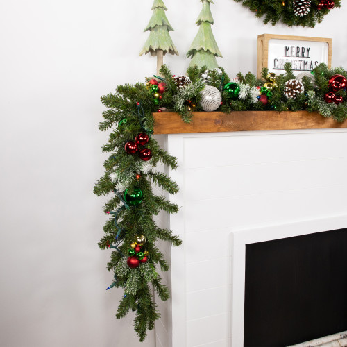 Pre-Lit Canadian Pine Artificial Christmas Garland - 9' x 12" - Multicolor Lights