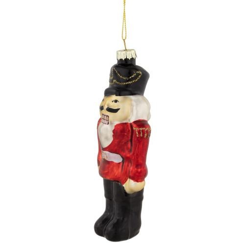 5" Nutcracker Soldier Glass Hanging Christmas Ornament