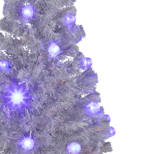 Pre-Lit Medium Iridescent Fiber Optic Artificial Christmas Tree - 4' - White - Blue LED Lights