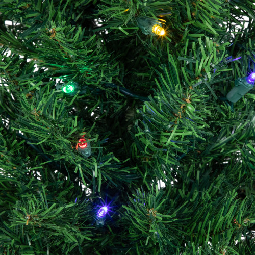 6' Pre-Lit Pencil Northern Balsam Fir Artificial Christmas Tree, Multi LED Lights