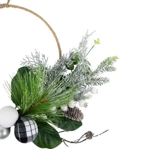 Real Touch?? Winter Greenery with Pinecones Artificial Christmas Wreath  - 18" - Unlit