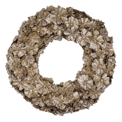Gold Glitter Pine Cone Artificial Christmas Wreath, 12-Inch