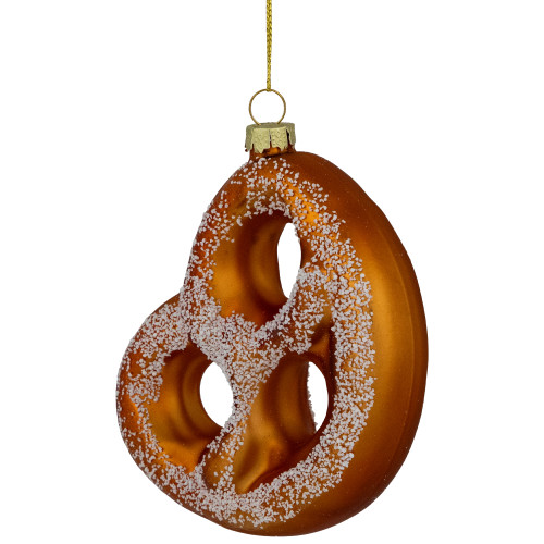 4.5" Salted Soft Pretzel Glass Christmas Ornament