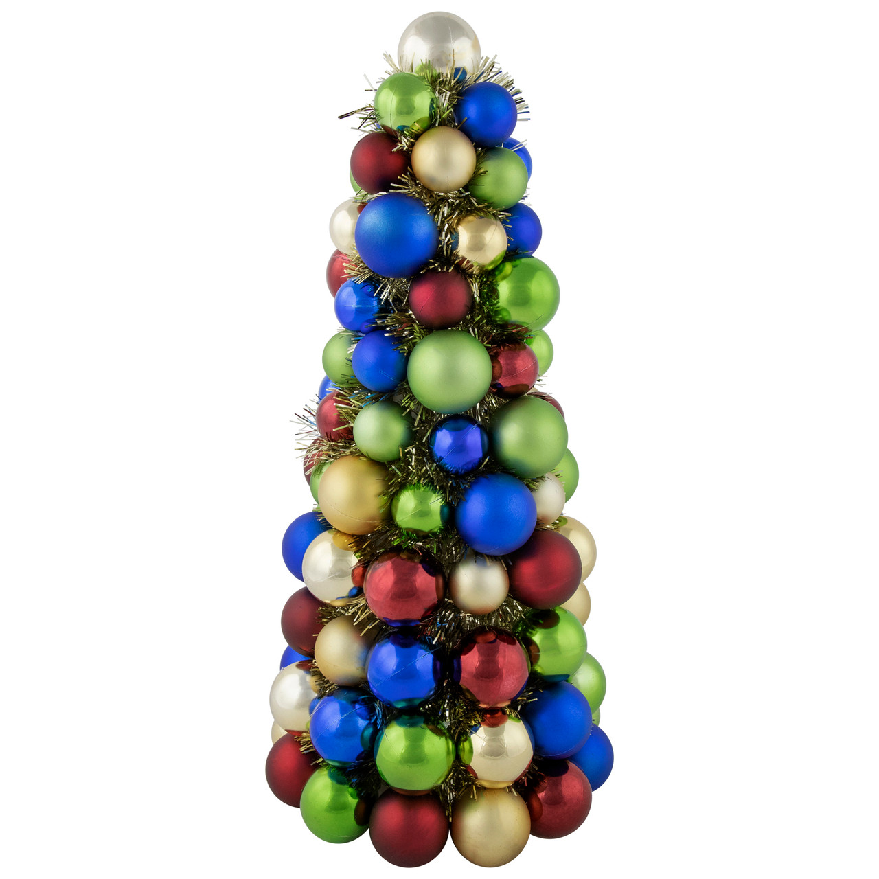 Shatterproof Ball Christmas Tree with Tinsel - 15.75" - Multicolor