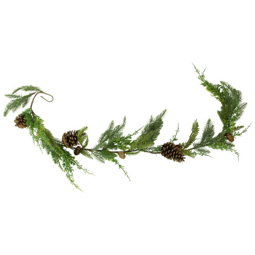 5' Assorted Pine and Pinecone Artificial Christmas Garland, Unlit