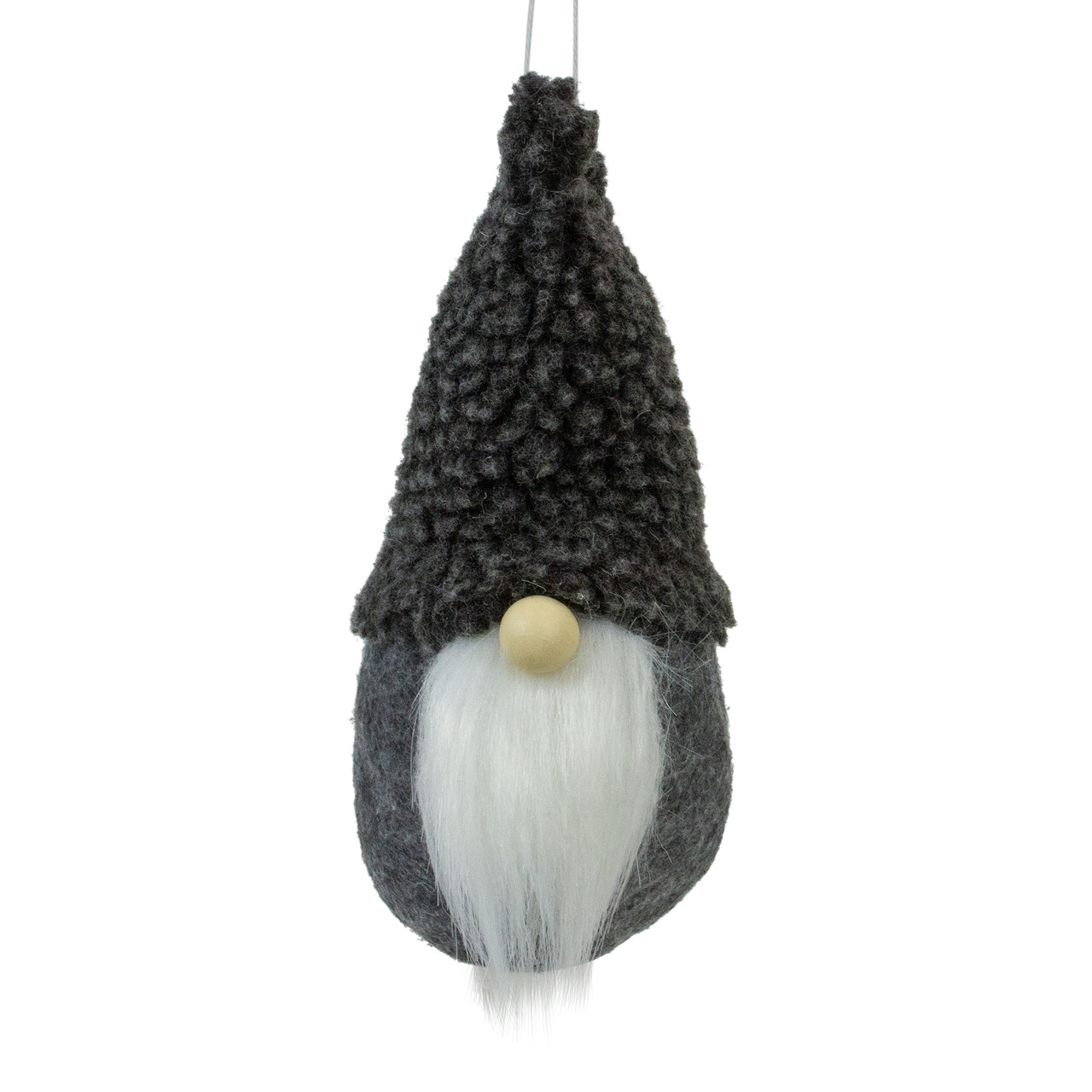Plush Gnome Christmas Ornament - 7" - Gray