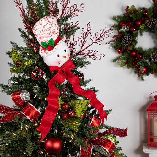 Plush Snowmen in Hats Christmas Ornaments - 12.5" - Set of 3