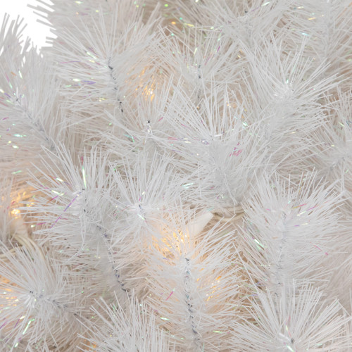 Pre-Lit White Alaskan Pine Artificial Christmas Wreath, 36-Inch, Warm White LED Lights