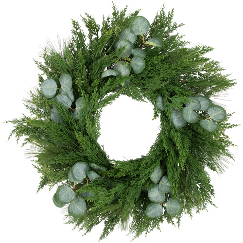 Real Touch?? Mixed Pine and Eucalyptus Artificial Christmas Wreath  - 24" - Unlit
