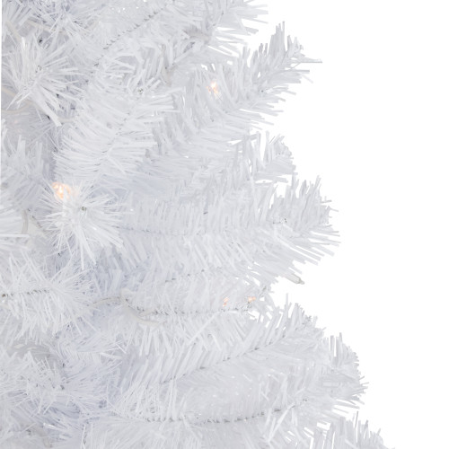 3' Pre-Lit Woodbury White Pine Slim Artificial Christmas Tree, Clear Lights