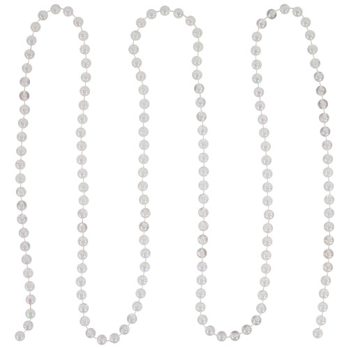 33' x .5"  Clear Iridescent Beaded Artificial Christmas Garland, Unlit