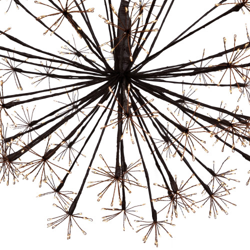 20" LED Lighted Brown Christmas Ball Decoration, Warm White Lights