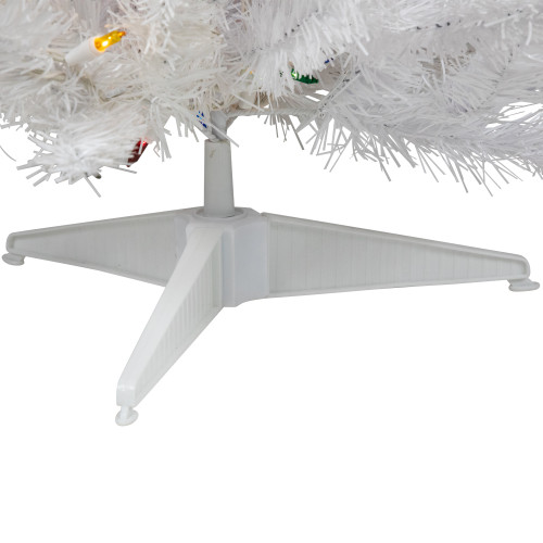 3' Pre-Lit Snow White Artificial Christmas Tree, Multi Lights
