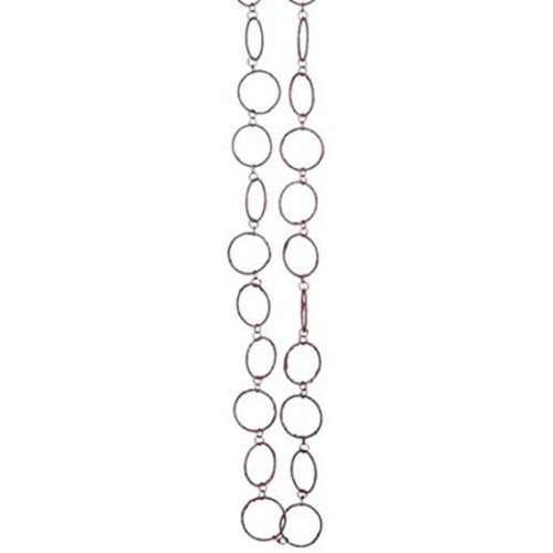 5' x 1.75" Pink Sparkling Glitter Round Circle Chain Artificial Christmas Garland - Unlit