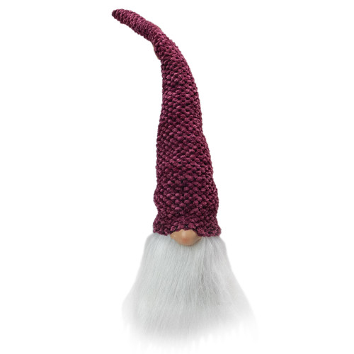 Gnome Head Christmas Decoration - 15" - Purple Plum and White