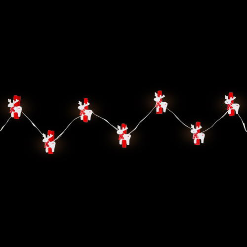 10-Count LED Mini Reindeer Christmas Fairy Lights, 5.25ft, Copper Wire