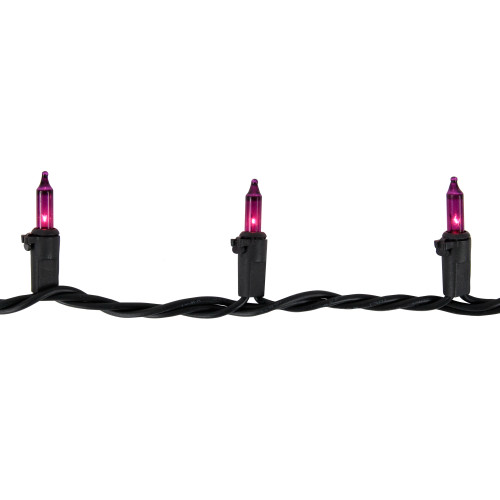 Mini Incandescent Christmas Light Set - Purple - 20.25' Black Wire - 100ct