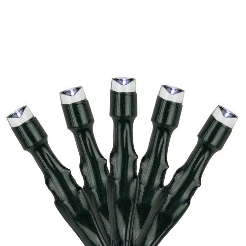 200 Count Pure White LED Solar Power Mini Christmas Light Set with Green Wire