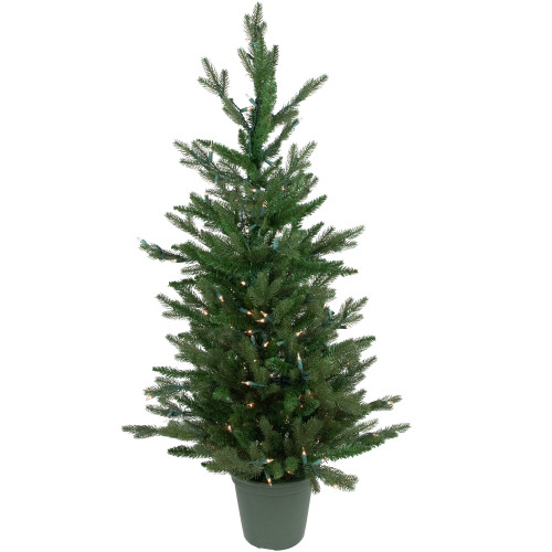 Real Touch? Pre-Lit Grande Spruce Artificial Potted Christmas Tree - 4' - Clear Lights