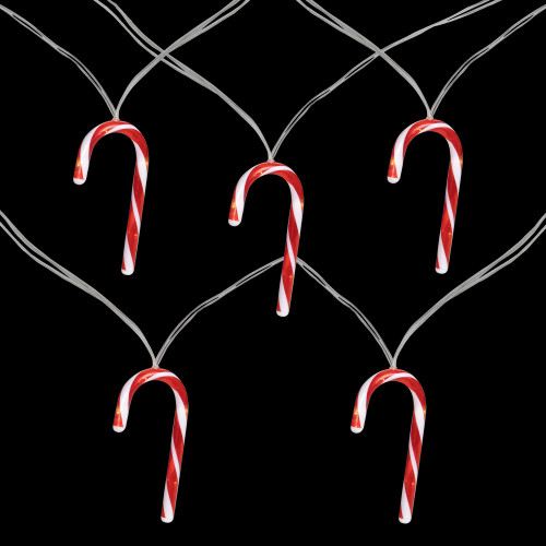 7ct Red and White Candy Cane Christmas Lights - 4.5ft Clear Wire