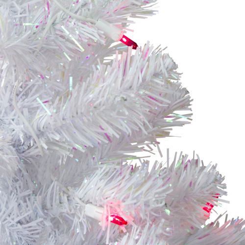 2' Pre-Lit White Pine Slim Artificial Christmas Tree - Pink Lights
