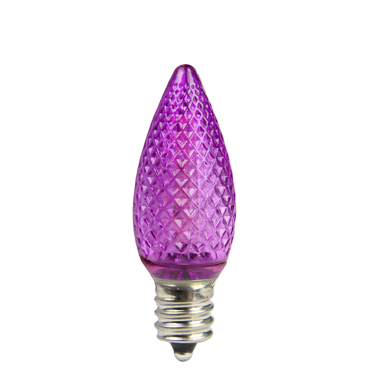 Faceted Transparent LED C7 Christmas Replacement Bulbs - Purple - Pack of 4
