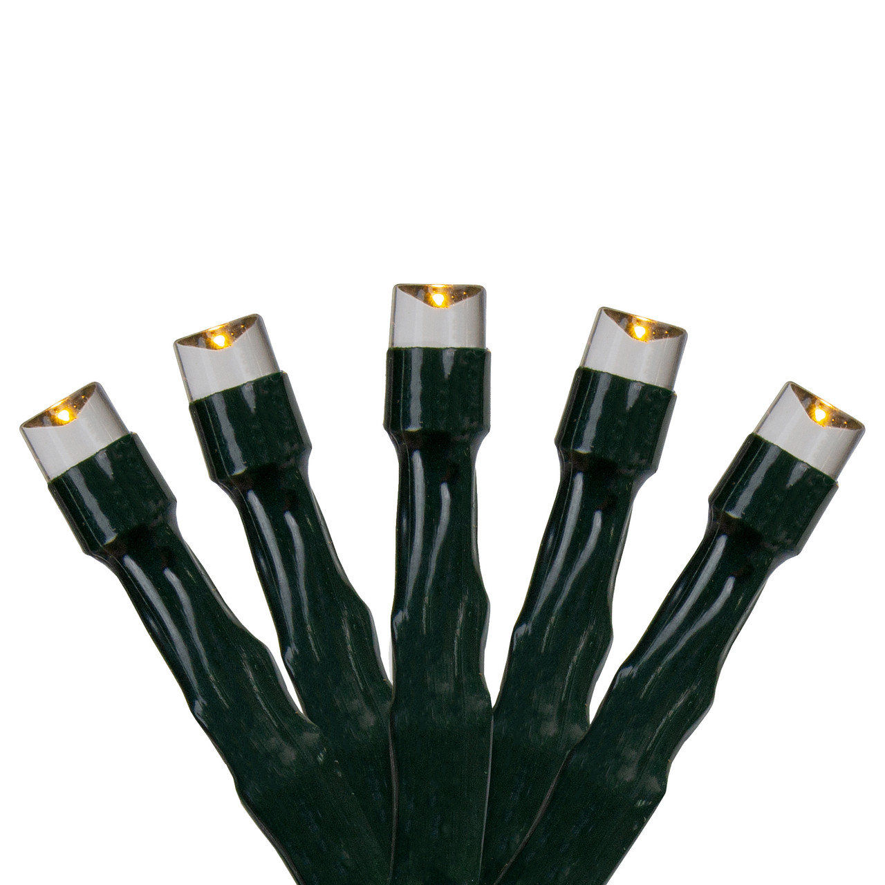 50-Count Warm White LED Micro Wide Angle Christmas Lights, 32ft Green Wire