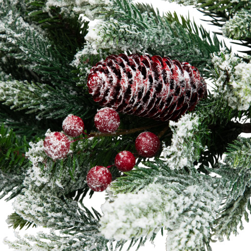 Real Touch?? Flocked Snowcap Grove Fir Artificial Christmas Wreath - 24" - Unlit