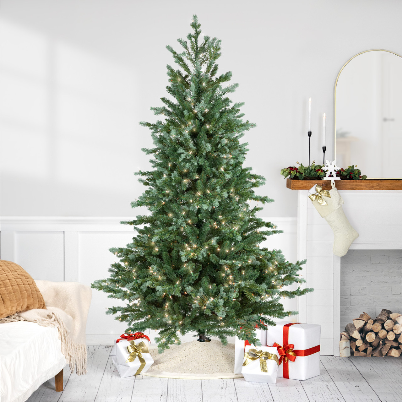 Real Touch?? Pre-Lit Medium Blue Spruce Artificial Christmas Tree - 6' - Clear Lights