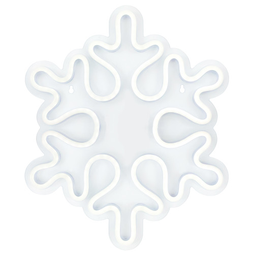 15" White LED Lighted Neon Style Snowflake Christmas Window Silhouette