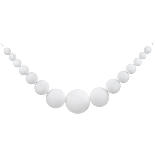 6' White Shiny and Matte Shatterproof Ball Christmas Swag