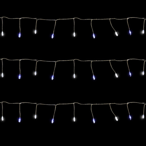 Set of 40 Blue and White LED Fairy Christmas Lights with Remote Control 6��