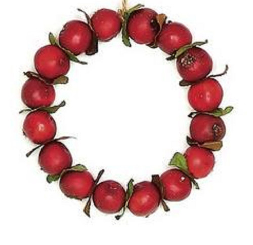 4.5" Red Crab Apple Autumn Harvest Christmas Wreath Ornament