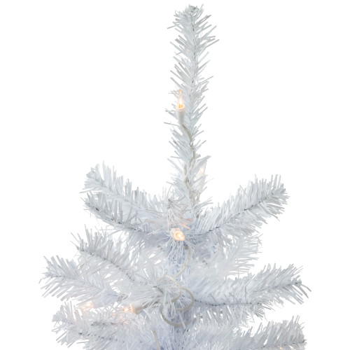2' Pre-Lit Woodbury White Pine Slim Artificial Christmas Tree, Clear Lights