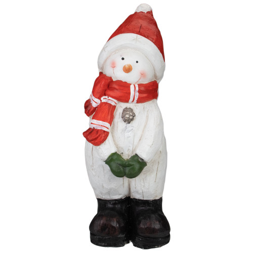 Standing Snowman Christmas Decoration - 17" - White and Red