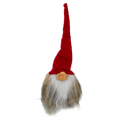 Smirking Gnome with Long Beard and Tall Pointy Hat Christmas Figure - 11"
