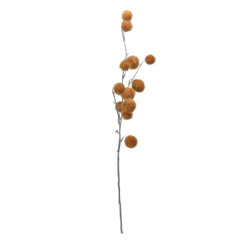 31" Golden Orange Pom Pom Artificial Christmas Spray