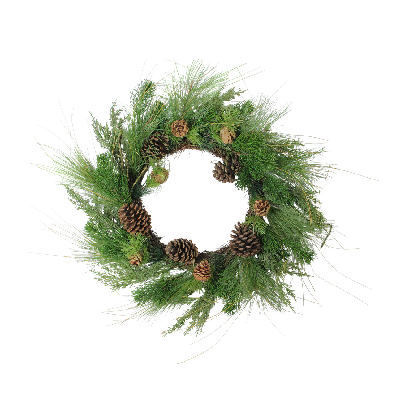 Real Touch?? Mixed Pine and Pinecone Artificial Christmas Wreath - 24" - Unlit