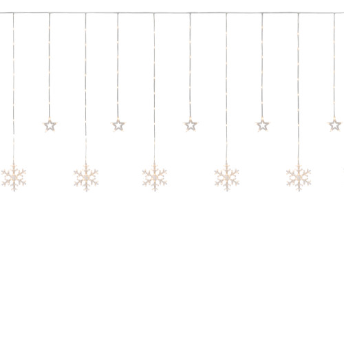 B/O Star and Snowflake Window Curtain Christmas Lights - Clear LED - 5.75' - Clear Wire - 250ct