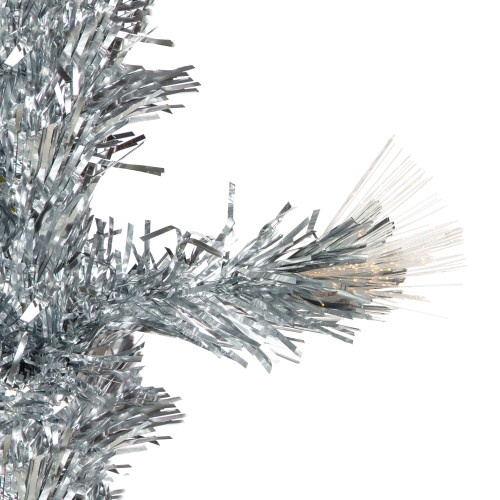 3' Pre-Lit Silver Fiber Optic Artificial Christmas Tree, Warm White Lights