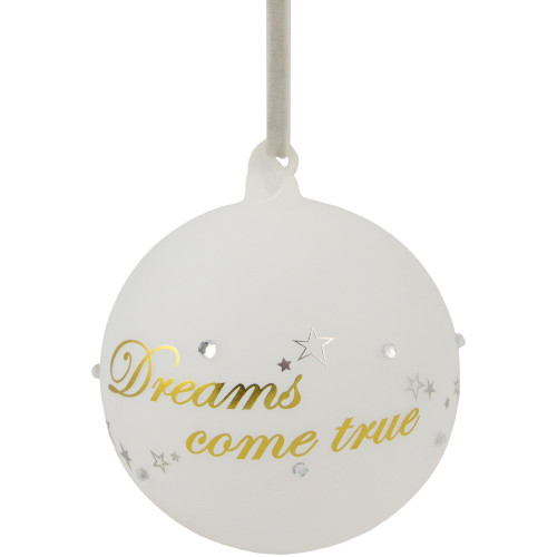 4.5" Moon Santa 'Dreams Come True' Frosted Glass Christmas Ornament