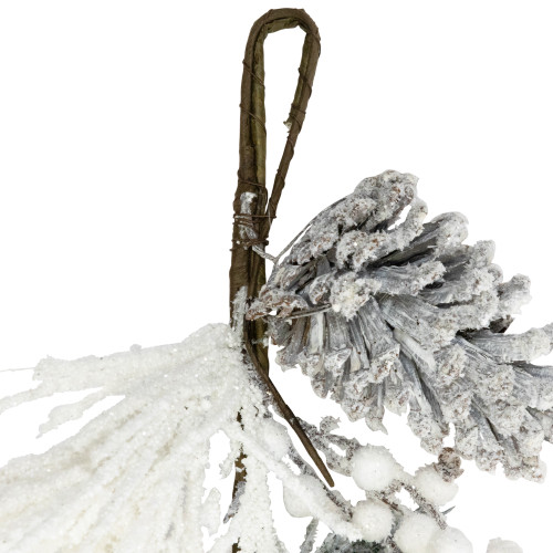 Flocked Pinecones and Berries Artificial Pine Christmas Garland - 6' x 8" - Unlit