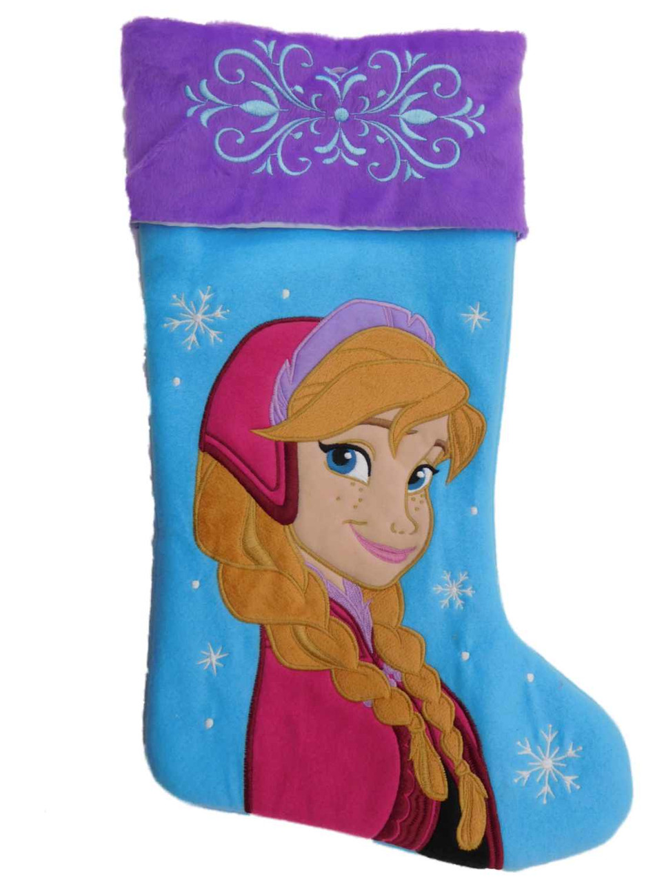 Blue & Purple Disney Frozen Princess Anna Christmas Stocking Holiday Decor