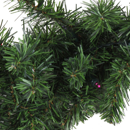 Pre-Lit Battery Operated Canadian Pine Artificial Christmas Garland - 9' x 10" - LED Multi Lights