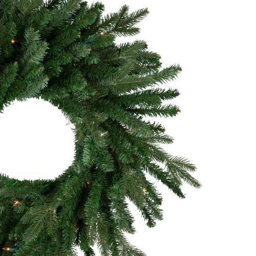 Real Touch? Pre-Lit Grande Spruce Artificial Christmas Wreath - 24" - Clear Lights