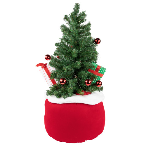 32" LED Lighted Santa's Christmas Gift Sack Decoration