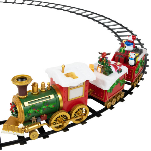 16-Piece LED Lighted Musical and Animated Christmas Village Train