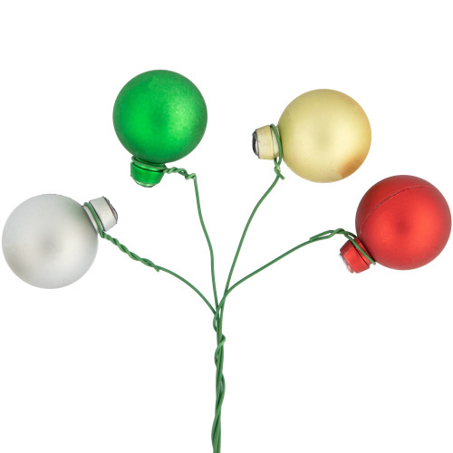 6.75" Traditional Colors Shatterproof Ball Ornament Christmas Pick